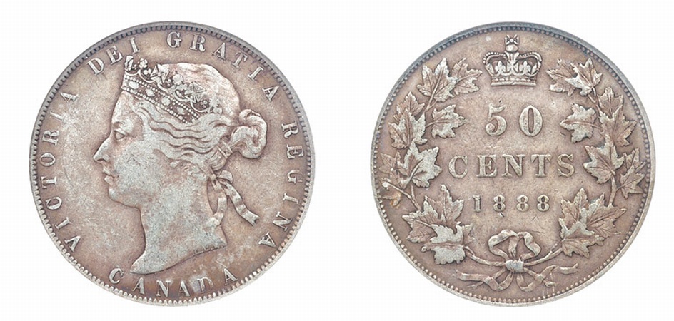 Lot image - CANADA: 1888, 50 Cents, KM. #6