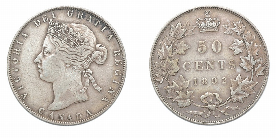 Lot image - CANADA: 1892, 50 Cents, KM. #6