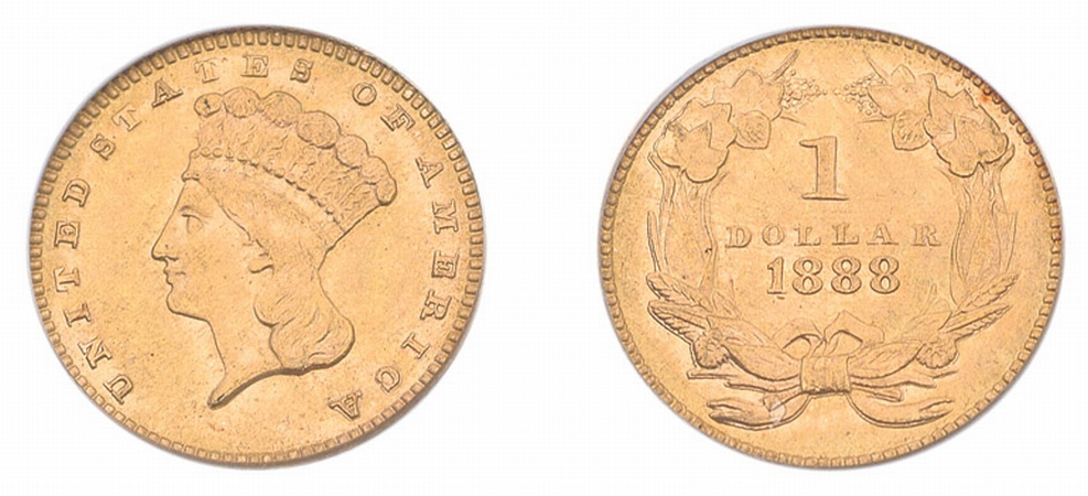Lot image - 1888 $1 Indian Head, Type 3
