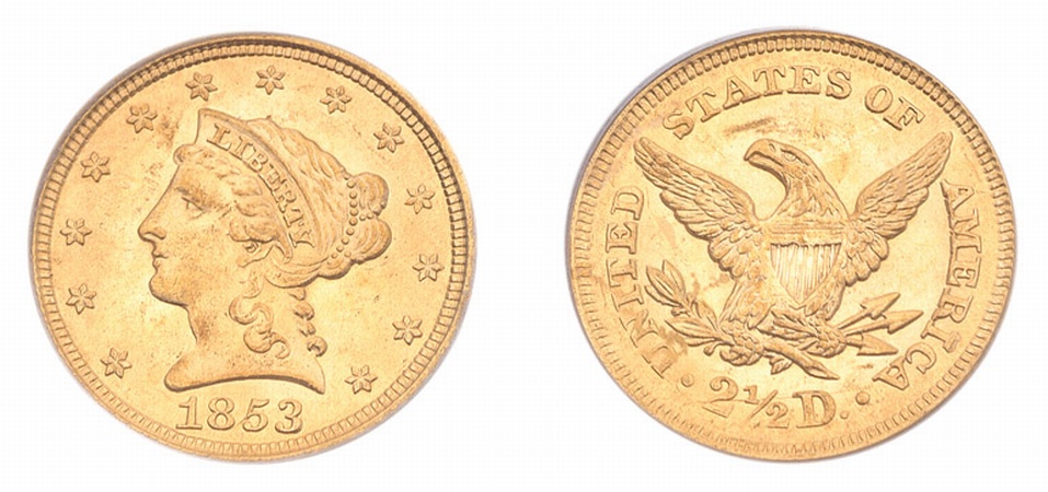 Lot image - 1853 $2 1/2 Liberty Head