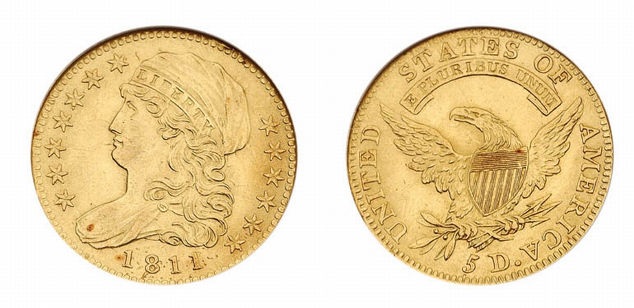 Lot image - 1811 $5 Small Eagle, Bust to Left