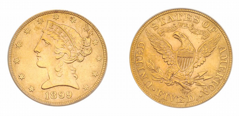 Lot image - 1899 $5 Liberty Head