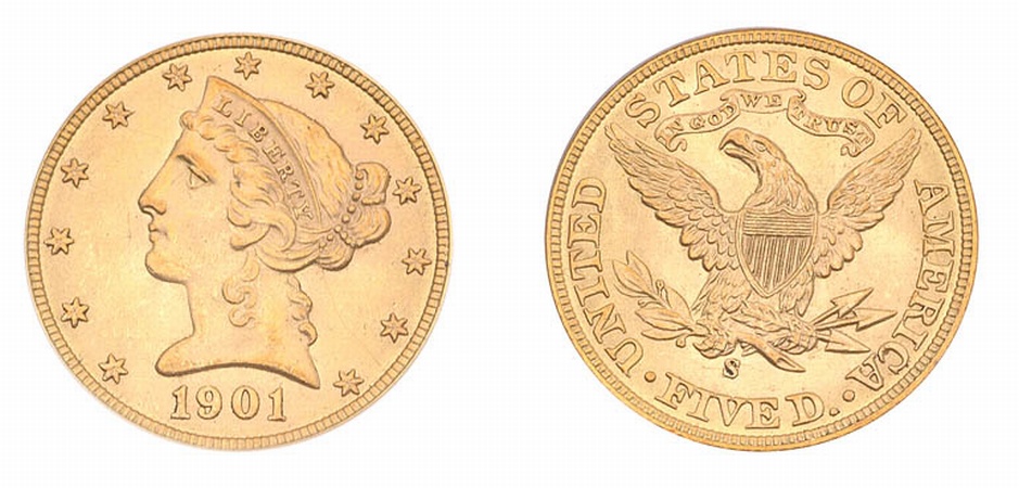 Lot image - 1901 S $5 Liberty Head