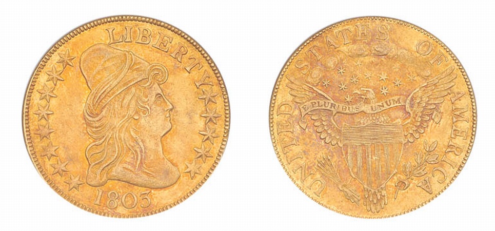 Lot image - 1803 $10 Capped Bust, Heraldic Eagle, Small Reverse Stars