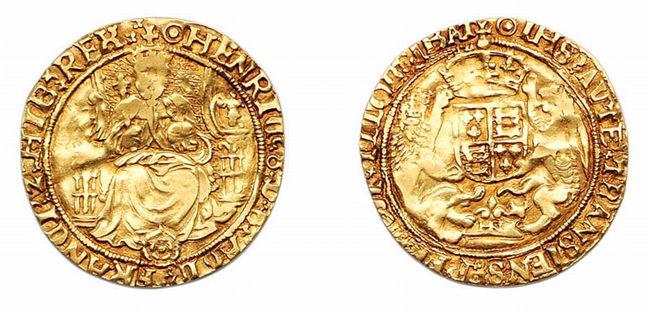 Lot image - 1509-1547 Henry VIII Half -Sovereign, Fr. #167