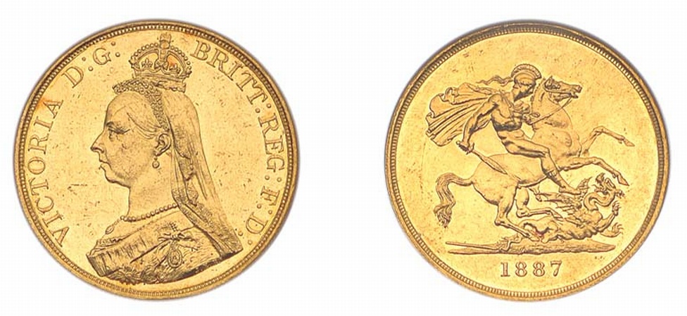 Lot image - 1887 5 Pounds, Fr. #390