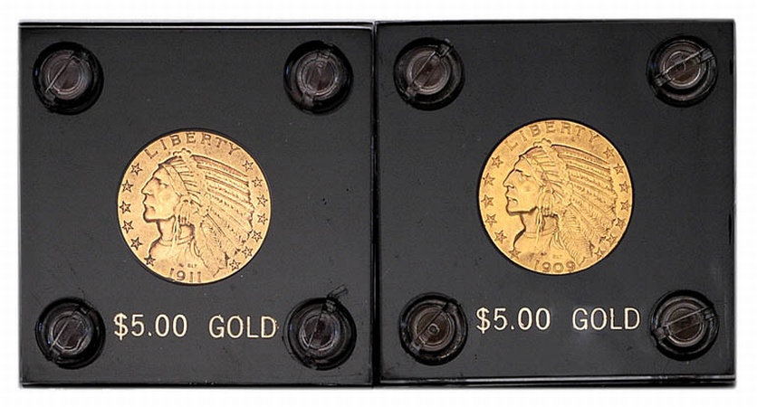 Lot image - 1909, 1911 $5 Indian