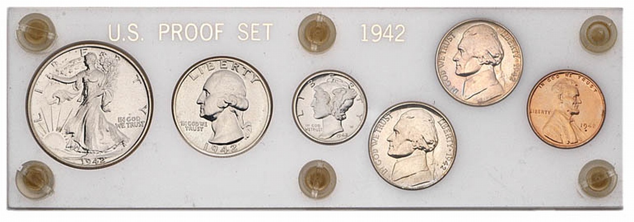 Lot image - 1942 Six Coin Proof Set