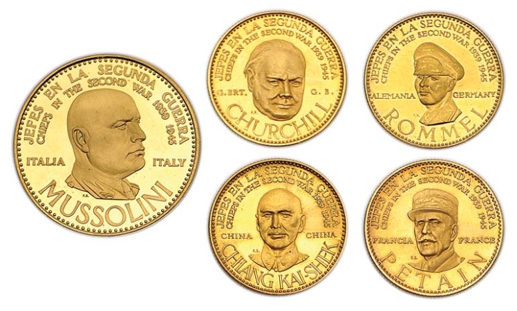 Lot image - Coins of Venezuela: Personalities of World War II, 60 and 160 Bolivares