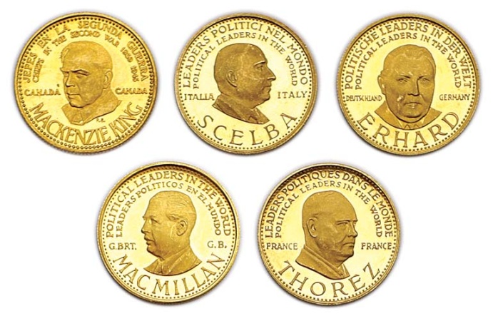 Lot image - Coins of Venezuela: Personalities of World War II and World Leaders, 20 Bolivares