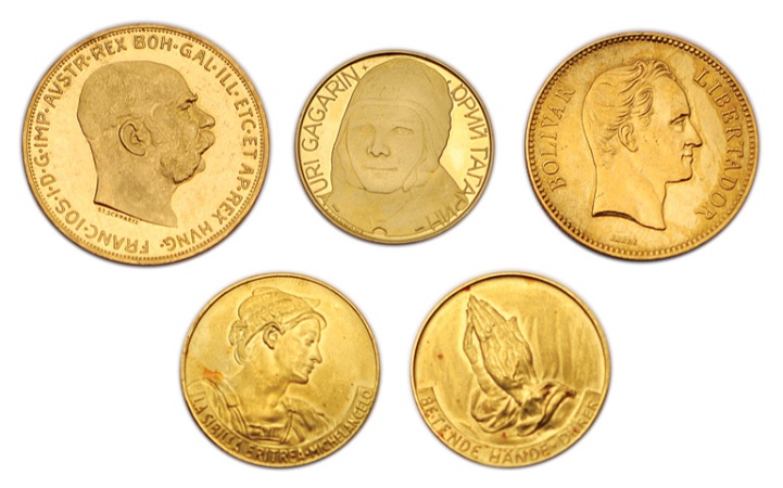 Lot image - Gold Coins of the World: Six Gold Pieces