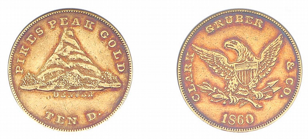 Lot image - 1860, Clark, Gruber & Co., Ten D. Gold