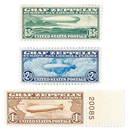 Lot image - Zeppelin Issue of 1930, Scott C13-15