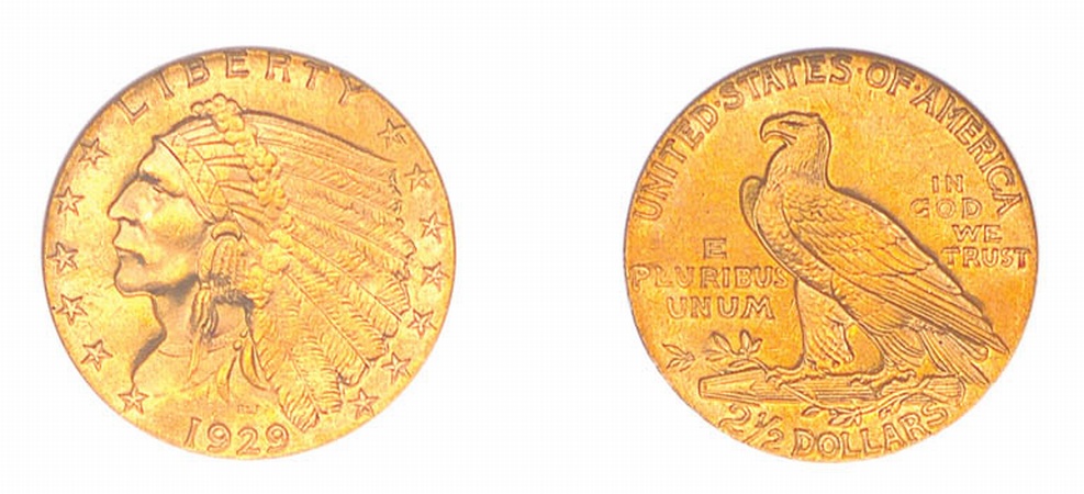 Lot image - 1929 $2 1/2 Indian