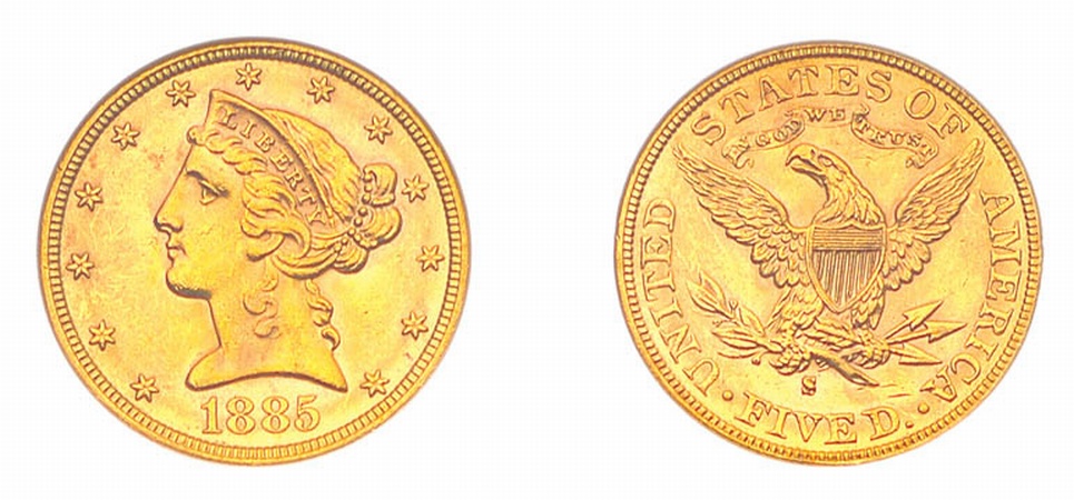 Lot image - 1885 $5 Liberty Head