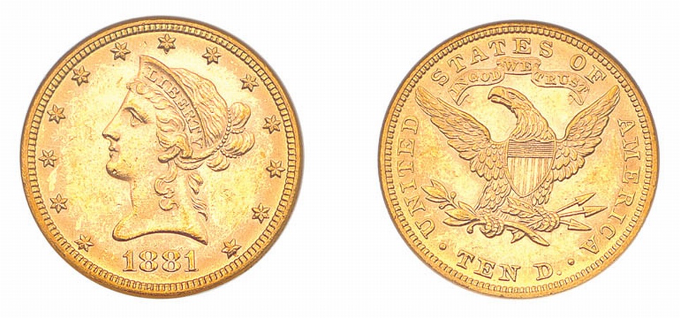 Lot image - 1881 $10 Liberty Head