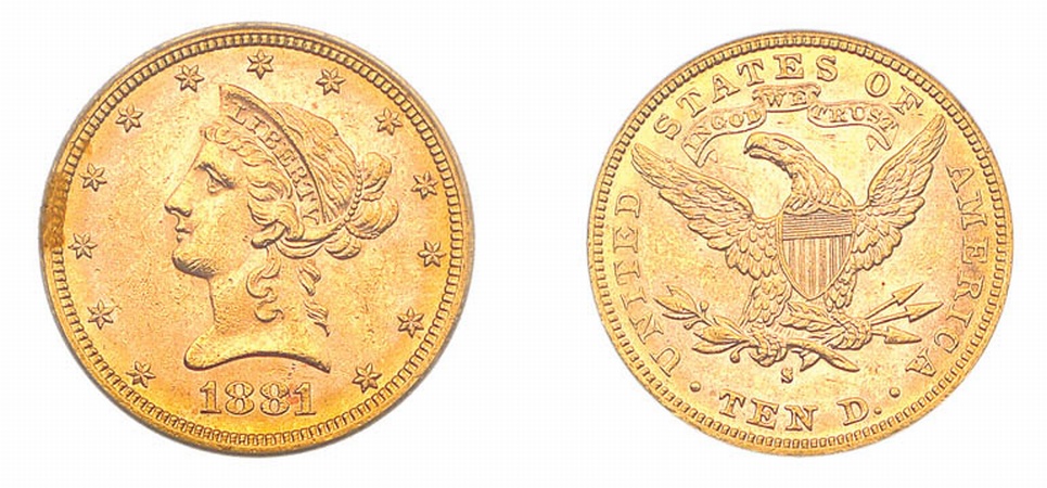 Lot image - 1881 S $10 Liberty Head