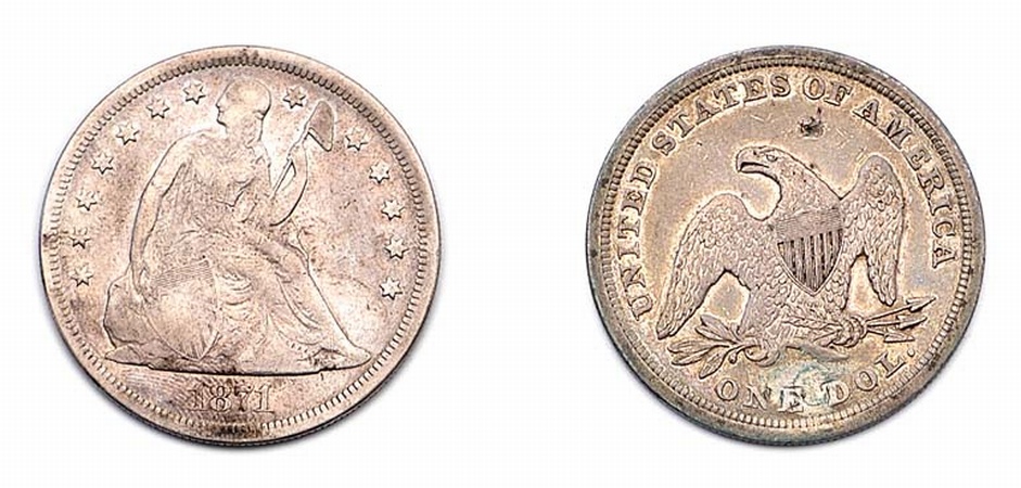 Lot image - Liberty Seated Silver Dollars