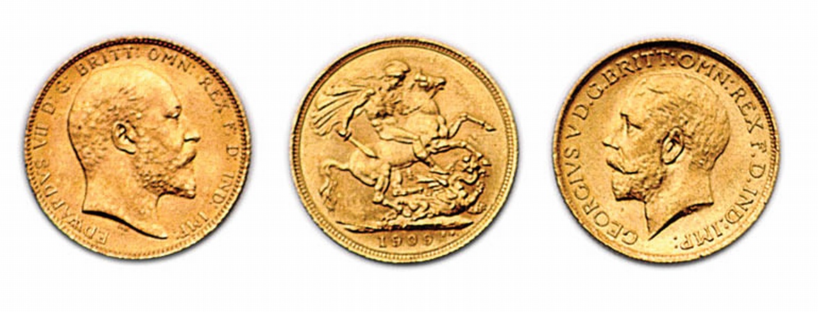 Lot image - Gold Sovereigns, KM. # 805 and 820