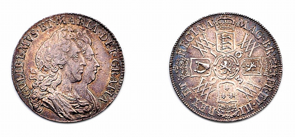 Lot image - 1693 William and Mary Half-Crown, S. 3436, KM. # 477