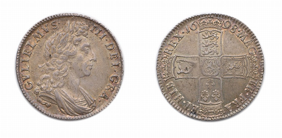 Lot image - 1698 William III Half-Crown, S. 3494, KM. # 492
