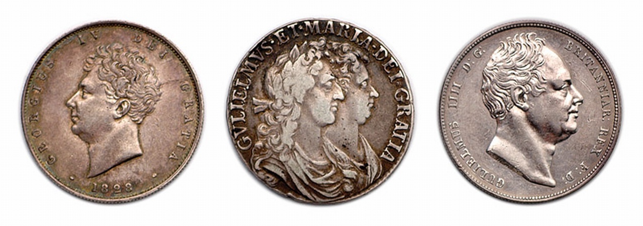 Lot image - Three Half-Crowns, KM. # 472, 695 and 714