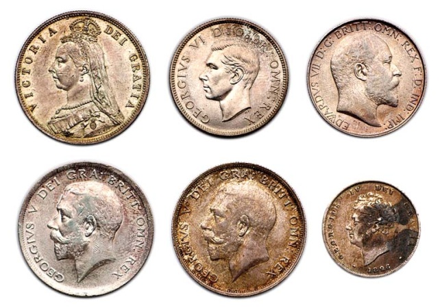 Lot image - Twenty-Five Silver Coins, 1826 to 1937