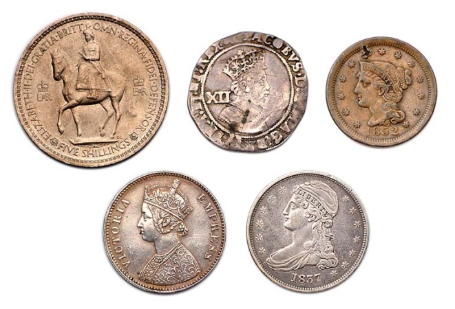 Lot image - Coins of Great Britain and United States