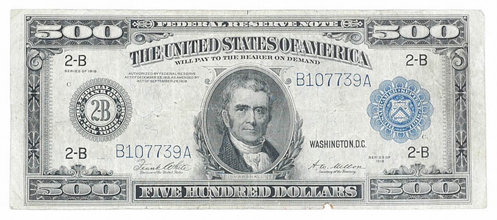Lot image - United States $500 Marshall, Fr. # 1132G