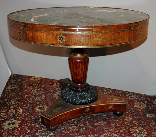 Lot image - William IV Brass Inlaid Rosewood Center Table