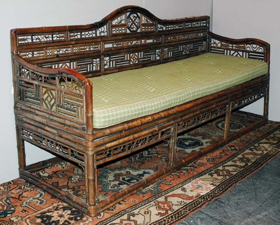 Lot image - Chinese Export Bamboo Settee