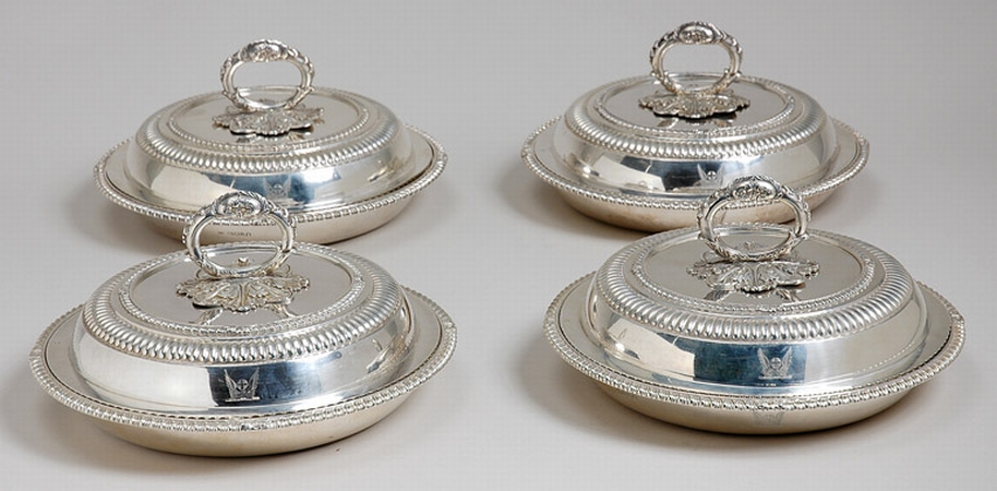 Lot image - Set of Four George IV Silver Covered Entree Dishes
