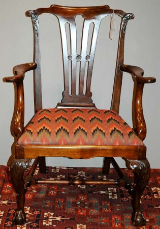 Lot image - George III Mahogany Open Armchair