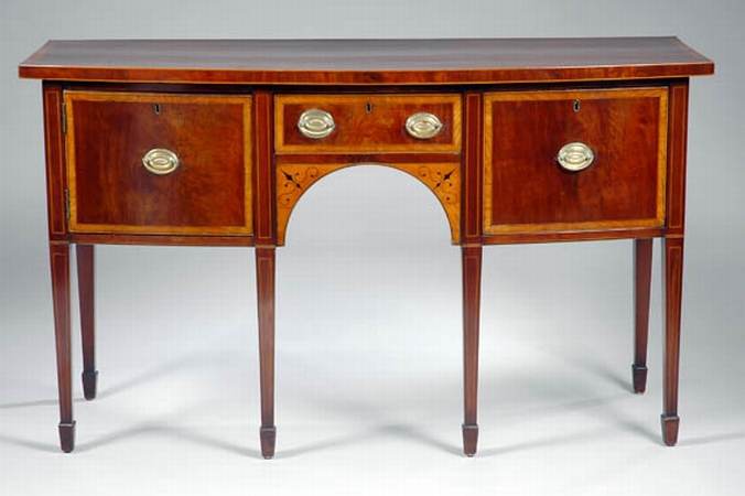 Lot image - George III Inlaid Satinwood Mahogany Sideboard