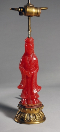 Lot image - Chinese Carved Hardstone Figure of Quanyin