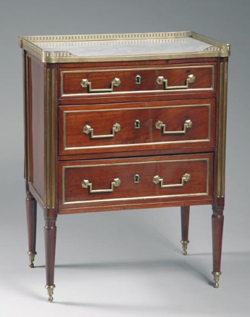 Lot image - Louis XVI Brass Mounted Mahogany Petit Commode
