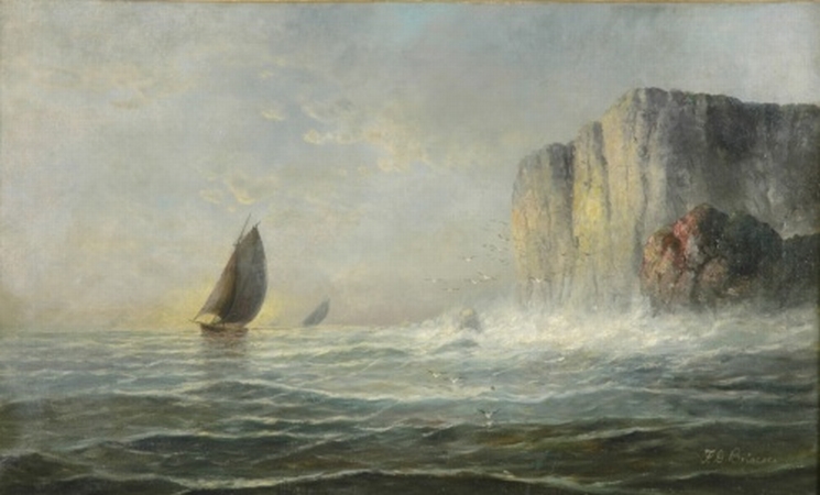 Lot image - Franklin Dullin Briscoe 1844-1903 Rocks on the Pacific Ocean