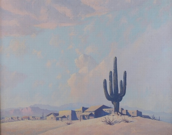 Lot image - Jack Van Ryder 1898-1968 Desert Settlement, circa 1925