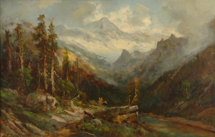 Lot image - Frederick Ferdinand Schafer 1839-1927 In the California Sierras, circa 1880