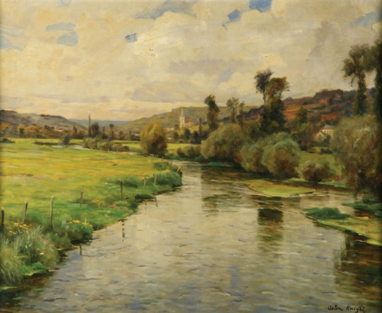 Lot image - Louis Aston Knight 1873-1948 The Resle at Beaumontel