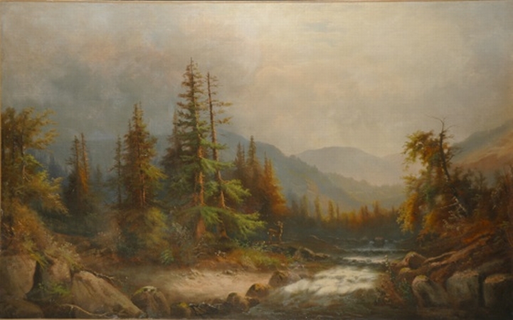 Lot image - William Charles Anthony Frerichs 1829-1905 Breaking Light in the Mountains