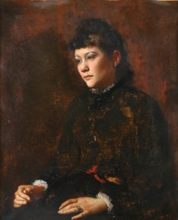 Lot image - Attributed to Percival de Luce 1847-1914 Portrait of a Lady