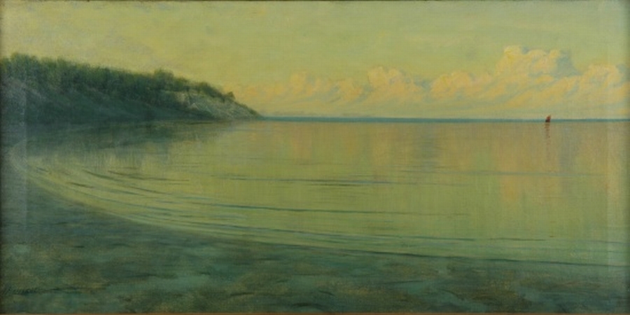 Lot image - Thomas Alexander Harrison 1853-1930 Sunset on the Bay