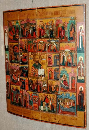 Lot image - Russian Icon of the Life of St. Nicholas