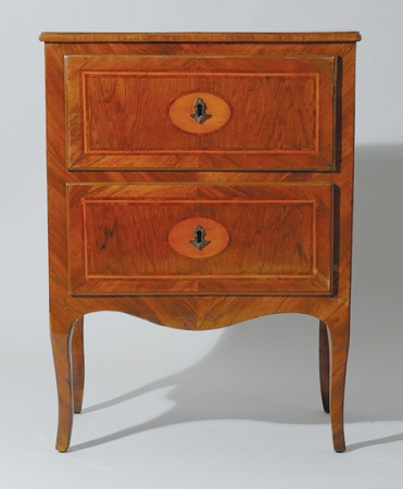 Lot image - Italian Neoclassical Inlaid Walnut Commodino
