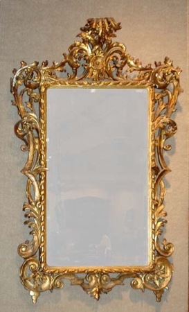 Lot image - Continental Rococo Gilt-Wood Mirror
