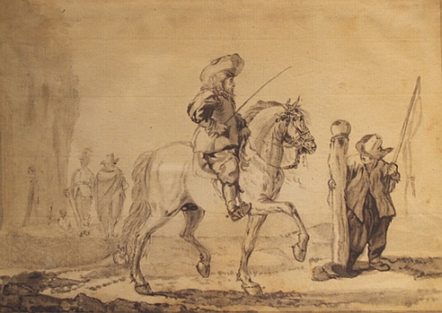 Lot image - Dutch School 17th Century Mounted Cavalier