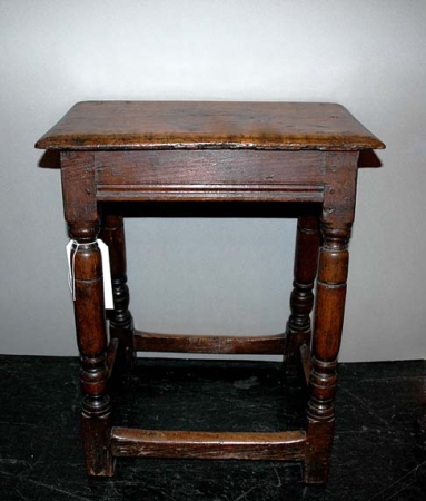Lot image - Charles II Oak Joint Stool