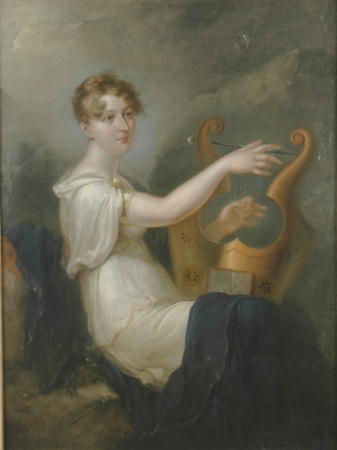 Lot image - French School Circa 1800 Psyche Playing a Lyre
