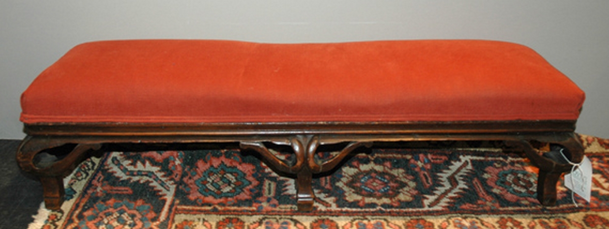 Lot image - Continental Rococo Walnut Footstool